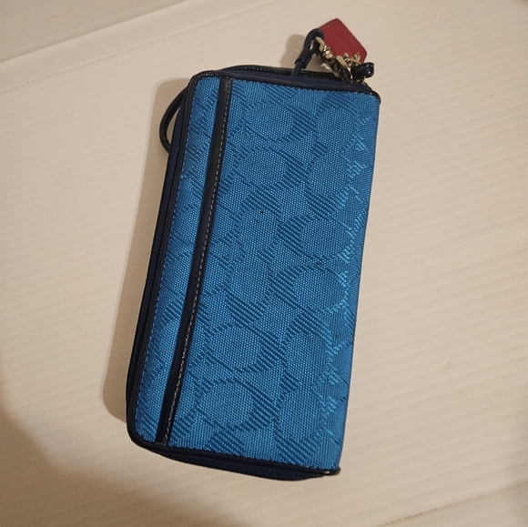 COACH Wristlet Vintage Y2K Monogram Signature Print - Turquoise - Picture 8 of 13